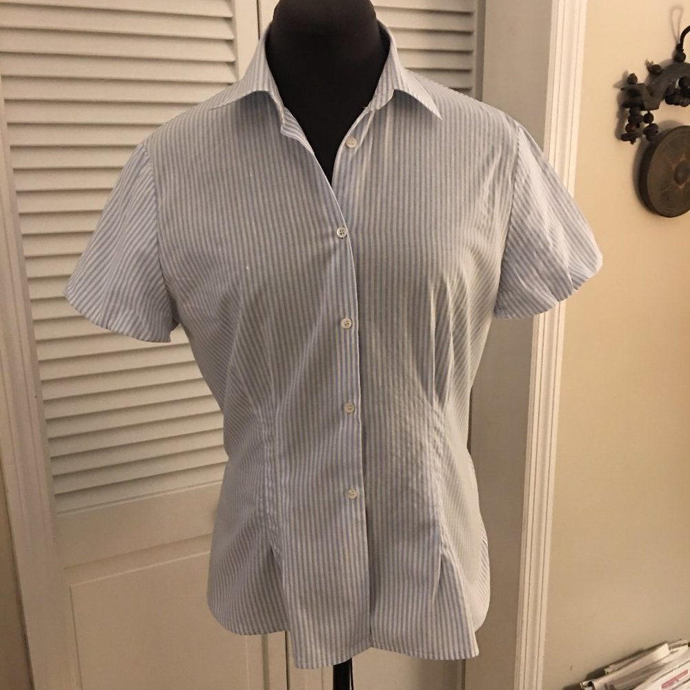 Peserico Pinstripe Collared Blouse